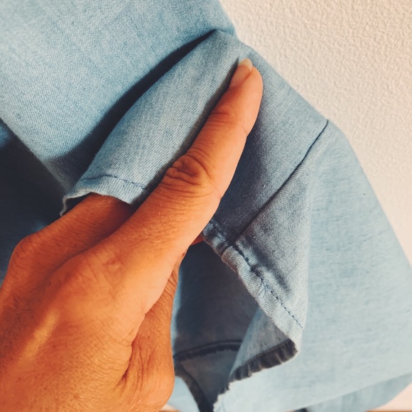 Chambray Ruffle Wide Leg One Piece - Picture 5 of 5